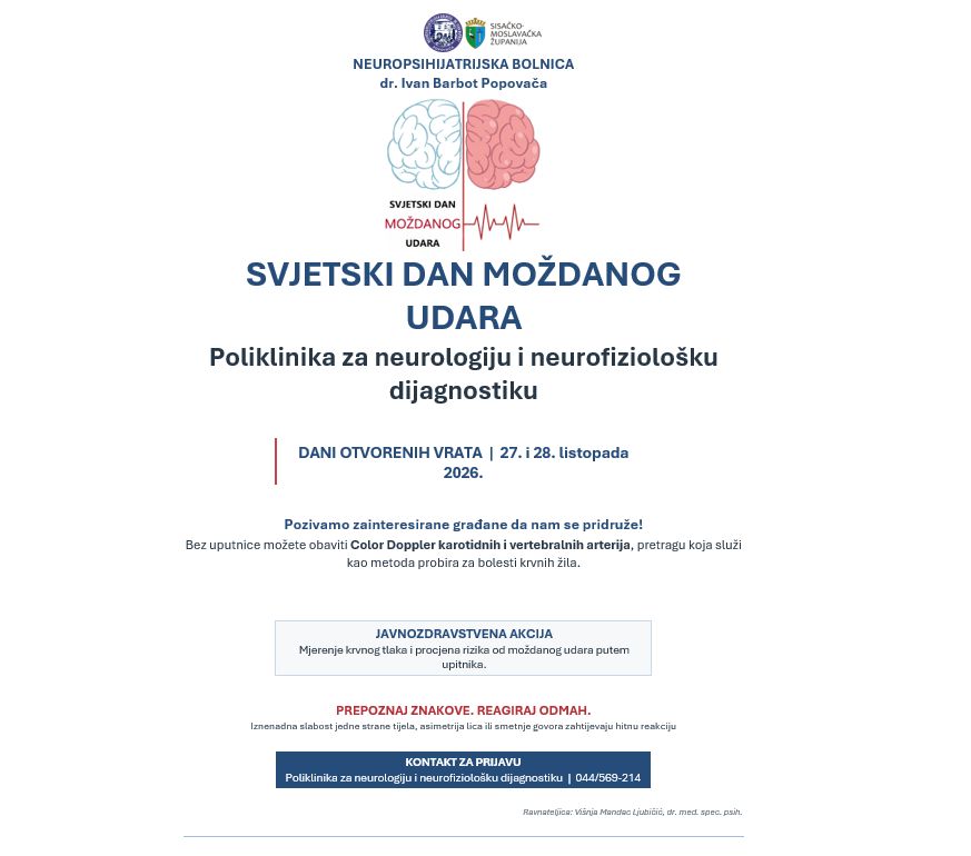 Svjetski dan moždanog udara, 27. i 28. listopad 2026.