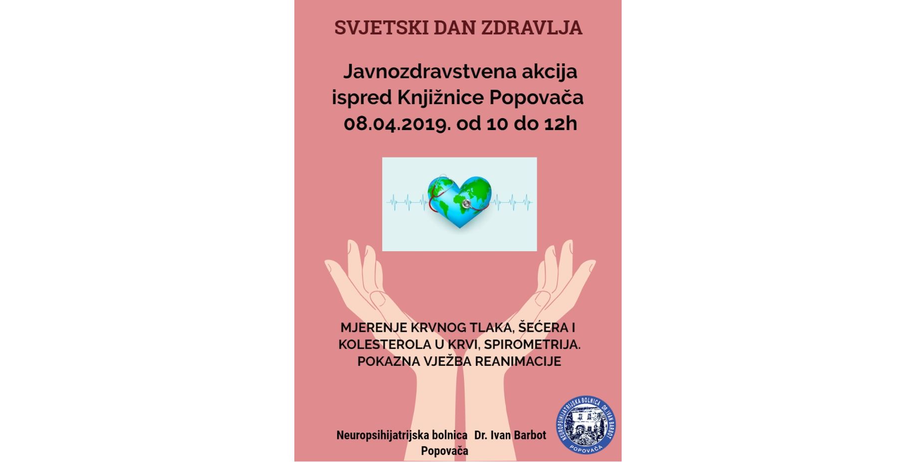 Svjetski dan zdravlja - poziv na javnozdravstvenu akciju 08.04.2019.