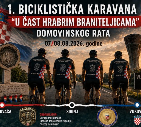 1. Biciklistička karavana  „U čast hrabrim braniteljicama“ Domovinskog rata